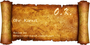 Ohr Kanut névjegykártya
